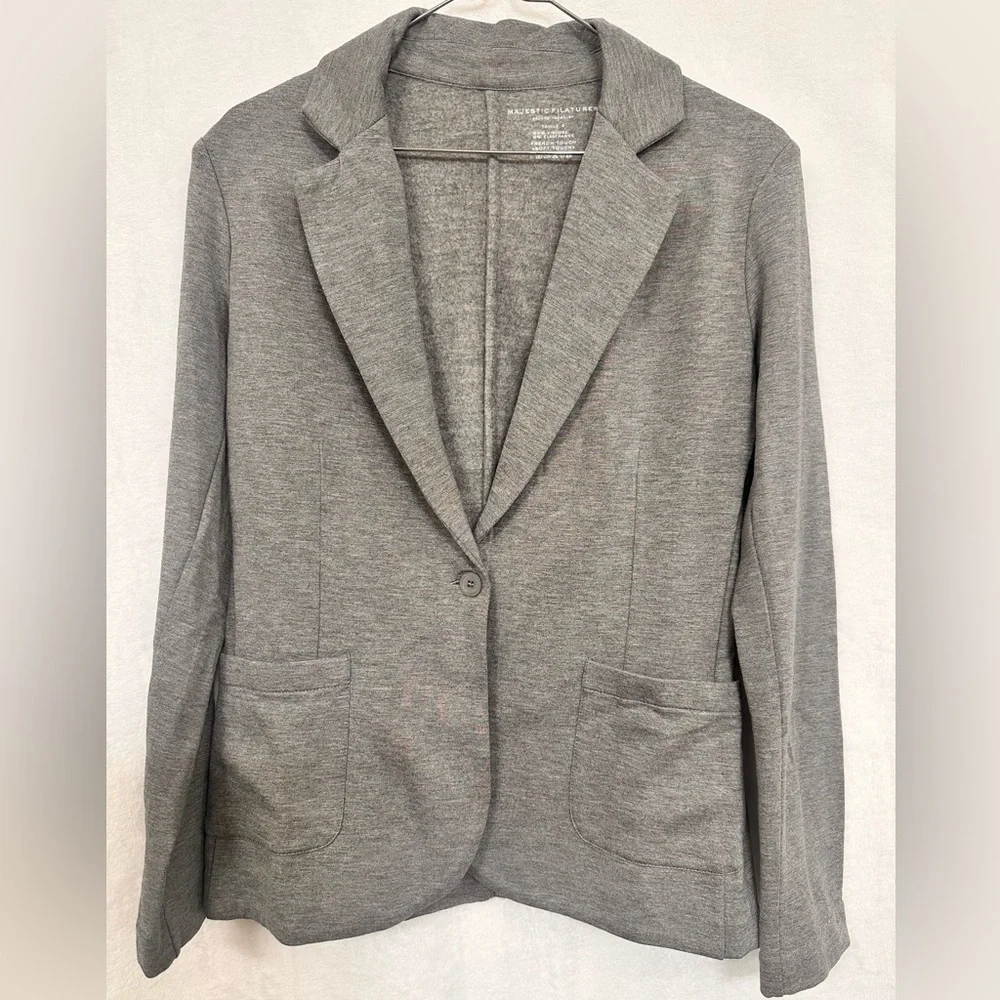 Majestic Filatures Women's Fitted Linen Blazer in Orage Size 2 - Picture 5 of 8
